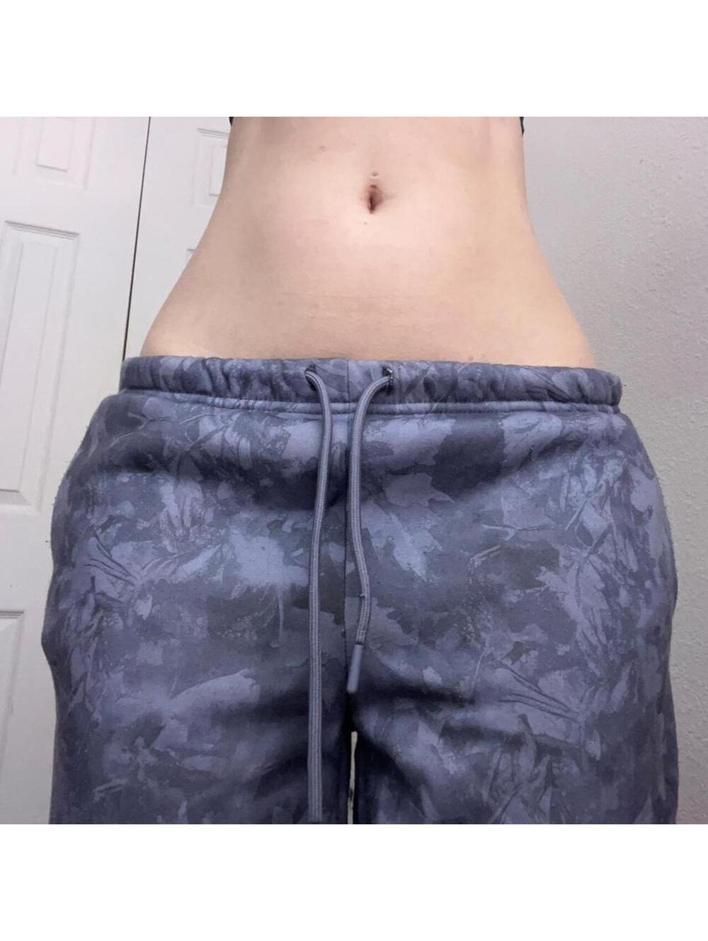 grey camo wide leg sweatpants